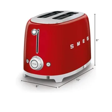 Smeg 2 Slice Toaster with Sandwich Rack Combo in Red
