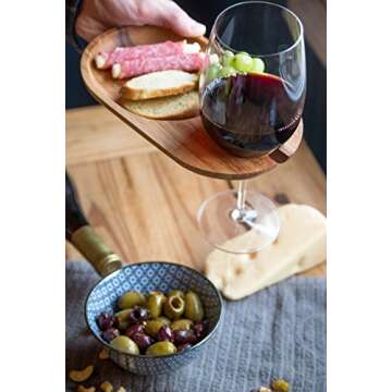 Ironwood Gourmet Petaluma Cocktail Plates, Acacia Wood, Set of 4