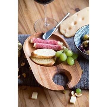 Ironwood Gourmet Petaluma Cocktail Plates, Acacia Wood, Set of 4