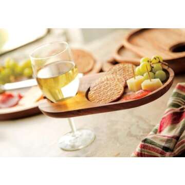 Ironwood Gourmet Petaluma Cocktail Plates, Acacia Wood, Set of 4