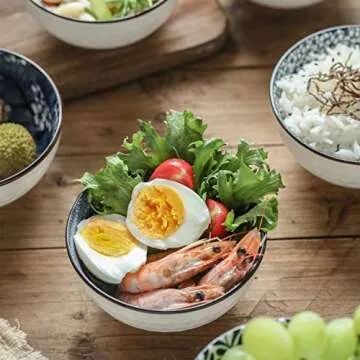 Swuut Japanese Ceramic Bowls Set of 6 for Versatile Use