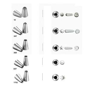 Large Piping Cakes Decoration Set Nozzles Tips Piping Kit for Pastry Cupcakes Cakes Cookies Decorating Stainless Steel Kitchen Gadgets Decor (5 Pieces/set)