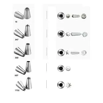 Large Piping Cakes Decoration Set Nozzles Tips Piping Kit for Pastry Cupcakes Cakes Cookies Decorating Stainless Steel Kitchen Gadgets Decor (5 Pieces/set)