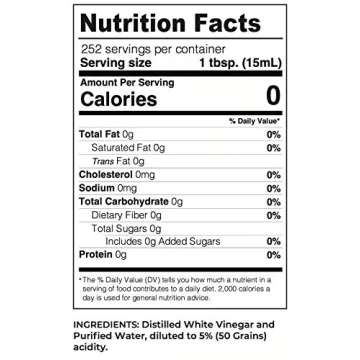Lucy's Family Owned - Natural Distilled White Vinegar, 1 Gallon (128 oz) - 5% Acidity (White Vinegar, 1 Gallon (128 fl oz.))