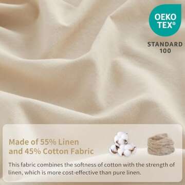 Simple&Opulence Belgian Linen Sheet Set Solid Color - 4 Pieces (1 Flat Sheet, 1 Fitted Sheet & 2 Pil...