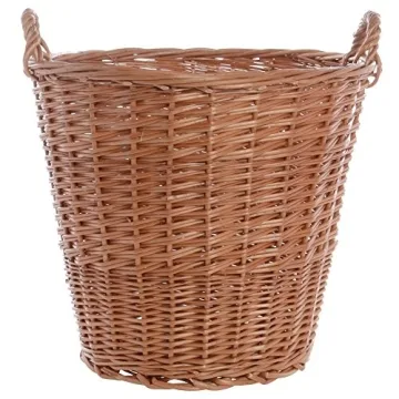 Stylish Wicker Basket Round Natural for Display Uses