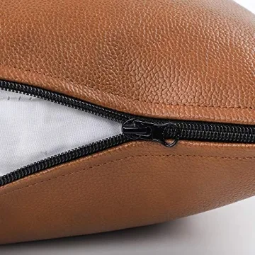 CDWERD Faux Leather Pillow Covers Set of 2 Modern Brown 18x18