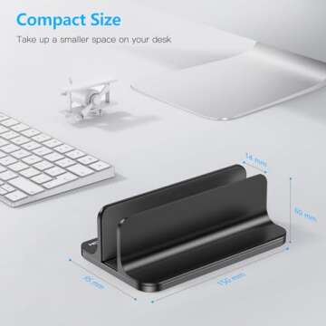 OMOTON Vertical Laptop Stand - Adjustable & Durable Desk Holder