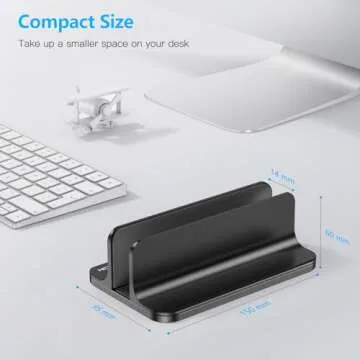 OMOTON Vertical Laptop Stand - Adjustable & Durable Desk Holder