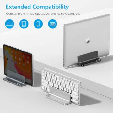 OMOTON Vertical Laptop Stand - Adjustable & Durable Desk Holder