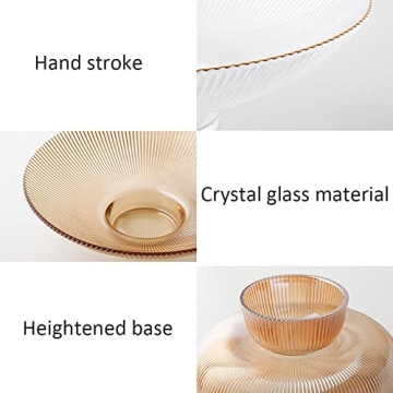 Kelendle Glass Footed Bowl Elegant Centerpiece 10.2 Inch