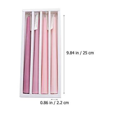 VALICLUD 4pcs Taper Candles Long Pole Scented Candle Smokeless Long Burning Dripless Candles for Wed...