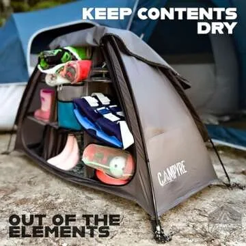 CAMPYRE - Tent & RV Camping Organizer with Zippered Flap, 9-Shelf Storage. Tent Organizer, RV Shoe O...