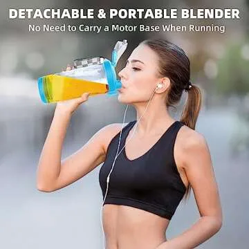 Portable Blender, BOSICTE Personal Size Blender for Shakes and Smoothies with 6 Blades, 20 Oz Mini Blender Cup USB Rechargeable for Office, Gym, Kitchen (Blue)