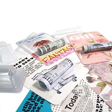 UPTTHOW Clear Plastic Dome Lip Balm Money Holder Craft Waterproof Rectangle Chapstick Money Cash Pounches Gift with Adhesive Back Card Making-10Packs