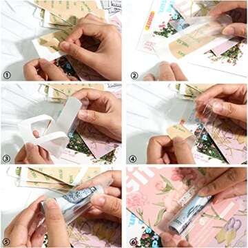 UPTTHOW Clear Plastic Dome Lip Balm Money Holder Craft Waterproof Rectangle Chapstick Money Cash Pounches Gift with Adhesive Back Card Making-10Packs