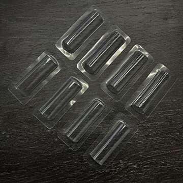 UPTTHOW Clear Plastic Dome Lip Balm Money Holder Craft Waterproof Rectangle Chapstick Money Cash Pounches Gift with Adhesive Back Card Making-10Packs