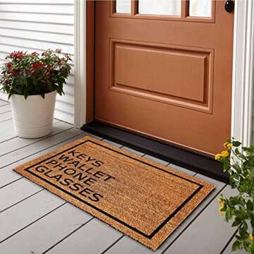 Funny Coir Doormat Keys Wallet Phone Glasses Welcome Front Porch Decor Doormat For The Entrance Way ...