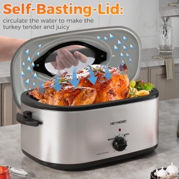 26 Quart Electric Roaster Oven with Self-Basting Lid