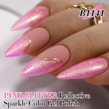 Double Rhythm 15ML Glitter Gel Polish Shimmer Reflective Holographic Color Magnetic for Nail Art Salon DIY at Home (B1141)