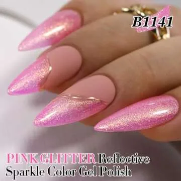 Double Rhythm 15ML Glitter Gel Polish Shimmer Reflective Holographic Color Magnetic for Nail Art Salon DIY at Home (B1141)
