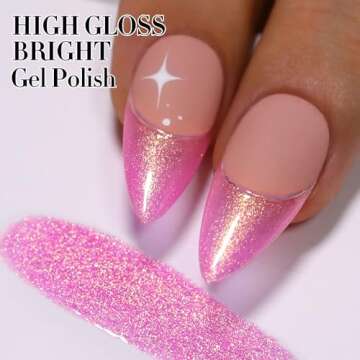 Double Rhythm 15ML Glitter Gel Polish Shimmer Reflective Holographic Color Magnetic for Nail Art Salon DIY at Home (B1141)