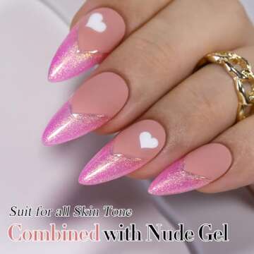 Double Rhythm 15ML Glitter Gel Polish Shimmer Reflective Holographic Color Magnetic for Nail Art Salon DIY at Home (B1141)