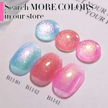 Double Rhythm 15ML Glitter Gel Polish Shimmer Reflective Holographic Color Magnetic for Nail Art Salon DIY at Home (B1141)