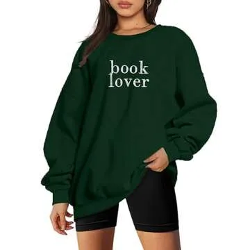 Stylish MOUSYA Book Lover Embroidered Sweatshirt