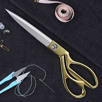 SUNLAND Professional Stainless Steel Heavy Duty Tailor Scissors Gold