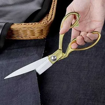 SUNLAND Professional Stainless Steel Heavy Duty Tailor Scissors Gold