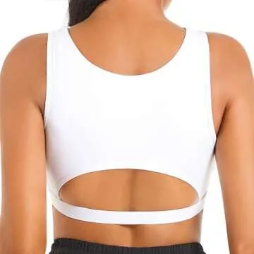 Push up Sports Bra for Women Sexy Hollow Crop Tops with Removable Cups Yoga Workout Fitness Yoga Bra Medium Support White Small
