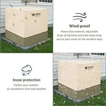 COSFLY Outdoor Air Conditioner Cover - Windproof & Durable
