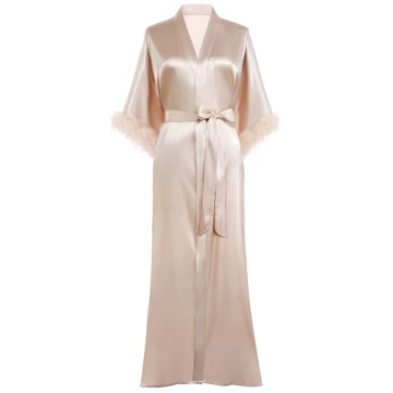 Elegant PRODESIGN Satin Kimono Robe for Weddings and Spa