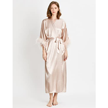 Elegant PRODESIGN Satin Kimono Robe for Weddings and Spa