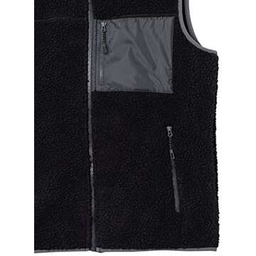 Goodthreads Men's Sherpa Fleece Vest, Black, XX-Large