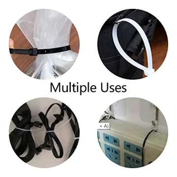 Zip Ties Assorted Size Clear 4 6 8 10 Inch White Cable Ties Heavy Duty Plastic Wire Ties Wraps Zipties for Home,Office,Garage, Plant Garden Fence Crafting Travel Workshop 400 pack