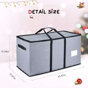 Mrrihand Christmas Ornament Storage Box, Ornament Storage Container with 8 Trays-Xmas Decoration Org...