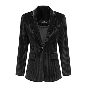 YUNCLOS Women's Velvet Blazer Jacket - Chic & Stylish Slim Fit Office Wear