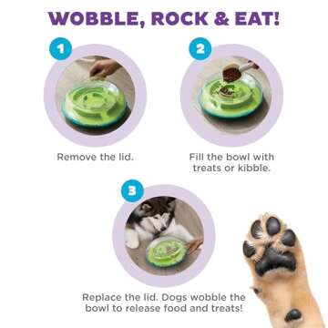 Outward Hound Nina Ottosson Wobble Bowl Dog Game -Interactive Slow Feeder Bowl Dog Game