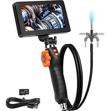 VEVOR Articulating Borescope Camera with Light, Two-Way Articulated Endoscope Inspection Camera with...