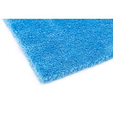 The Rag Company - Eagle Edgeless 500 (4-Pack) Professional Korean 70/30 Blend Super Plush Microfiber Detailing Towels, 500GSM, 16in x 16in, Blue