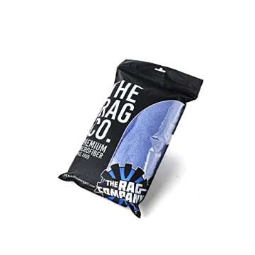 The Rag Company - Eagle Edgeless 500 (4-Pack) Professional Korean 70/30 Blend Super Plush Microfiber Detailing Towels, 500GSM, 16in x 16in, Blue