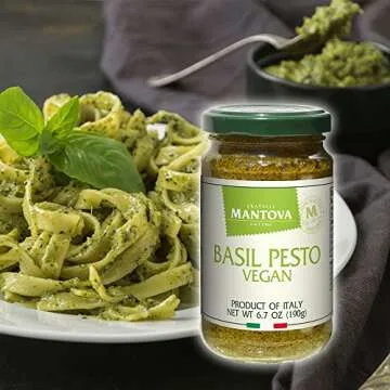 Mantova Vegan Basil Pesto, 6.7oz (Pack of 2), Product of Italy