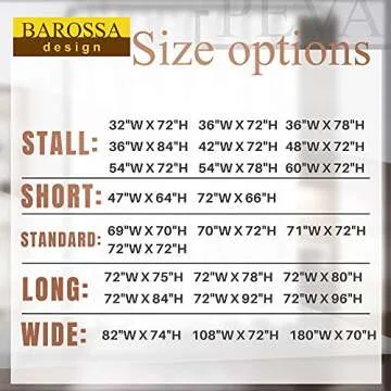 Barossa Design Extra Long Shower Curtain or Liner 72x80-6 Magnets on Bottom, PEVA, Waterproof, PVC Free, Metal Grommets - 72 x 80 Inches, Clear