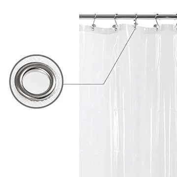 Barossa Design Extra Long Shower Curtain or Liner 72x80-6 Magnets on Bottom, PEVA, Waterproof, PVC Free, Metal Grommets - 72 x 80 Inches, Clear