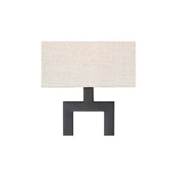 360 Lighting Aston Modern Industrial Table Lamps 26" High Set of 2 Rich Black Open Rectangular Metal Base Off-White Fabric Shade for Living Room Bedroom House Bedside Nightstand Home Office