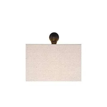 360 Lighting Aston Modern Industrial Table Lamps 26" High Set of 2 Rich Black Open Rectangular Metal Base Off-White Fabric Shade for Living Room Bedroom House Bedside Nightstand Home Office