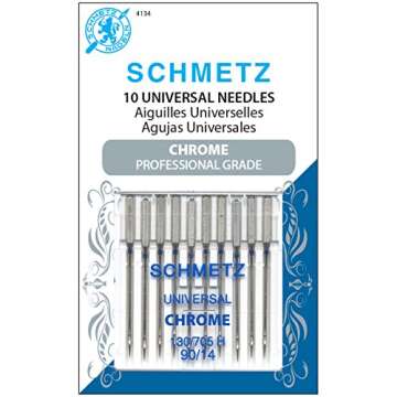 Schmetz Size Needle Chrome Universal Sz 90/14 - 10pc Sewing Essentials