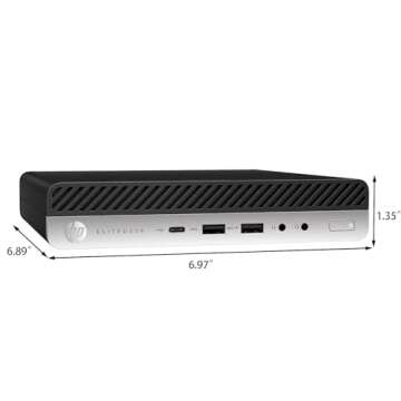 HP EliteDesk 800 G5 Mini Business Desktop PC, Core i5-9500T, 16 GB DDR4 RAM, 512 GB SSD, Keyboard an...